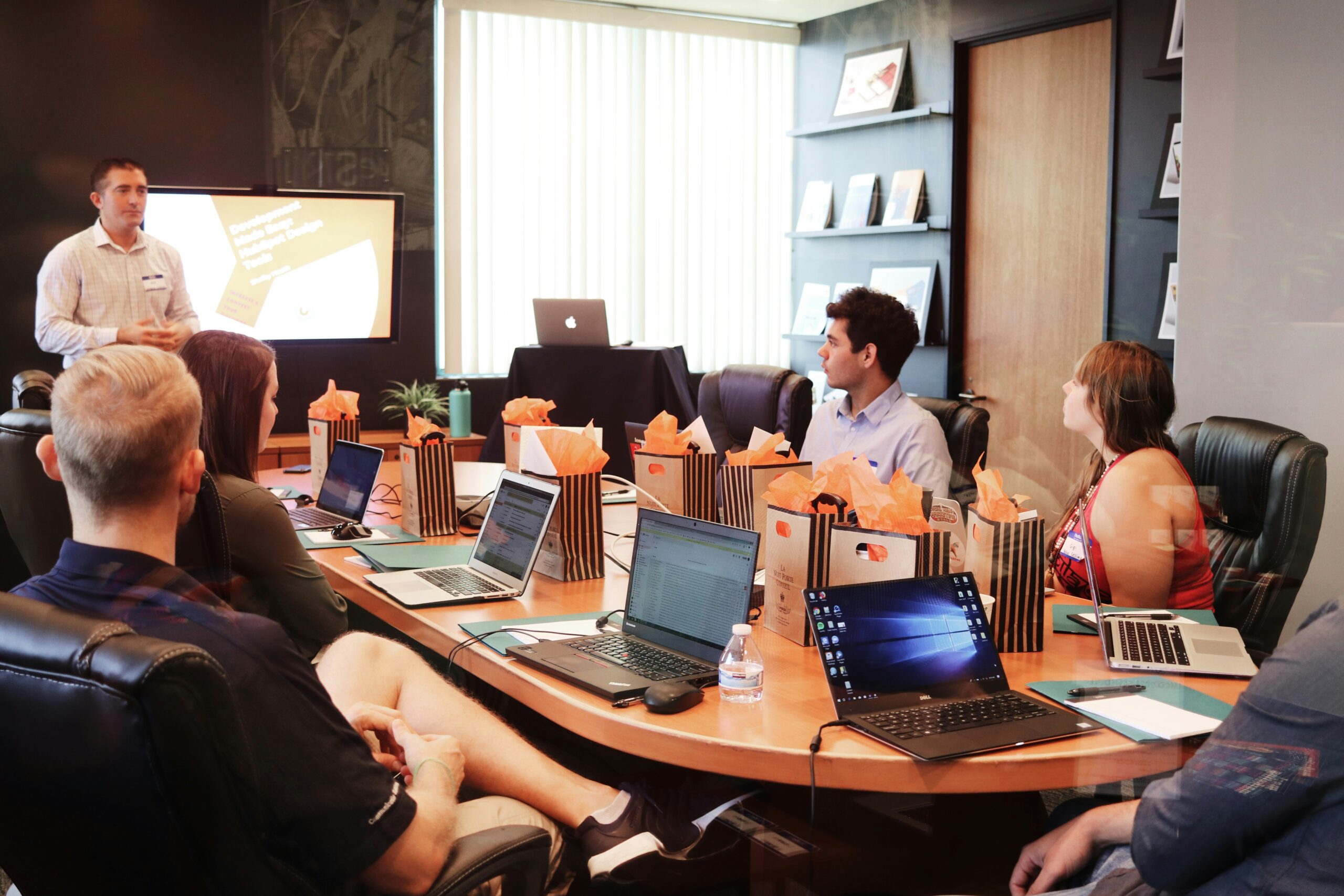 People working at a technology company